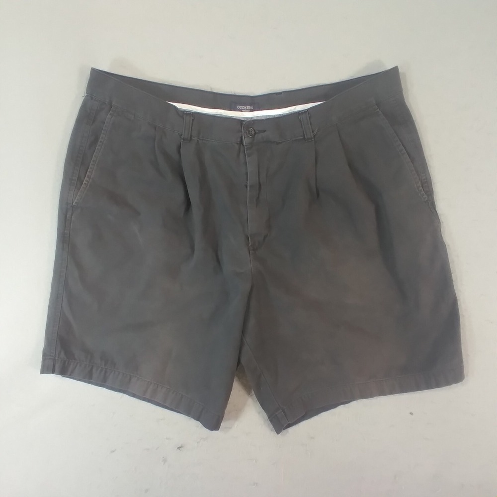 Dockers shorts men's 40 x 9 black cotton pleated outdoor relaxed fit